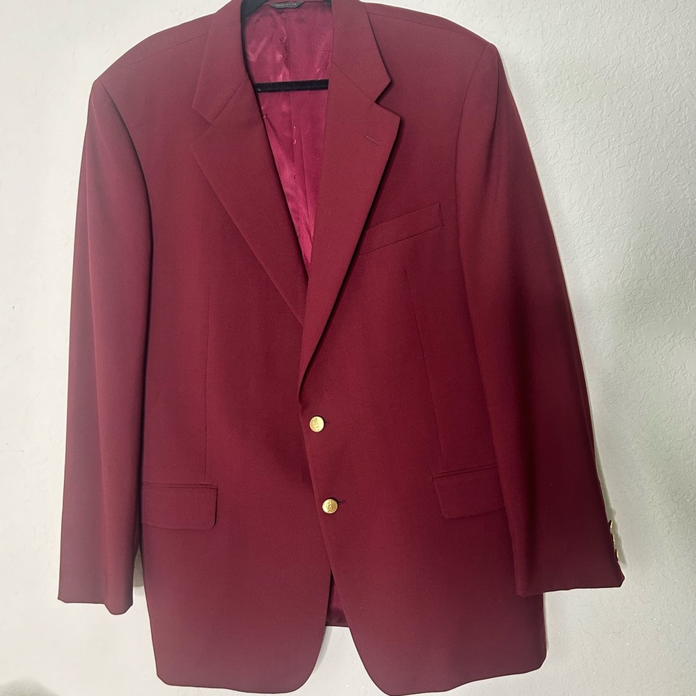 Bobby Jones golf sport coat size 44 cranberry - Picture 2 of 12